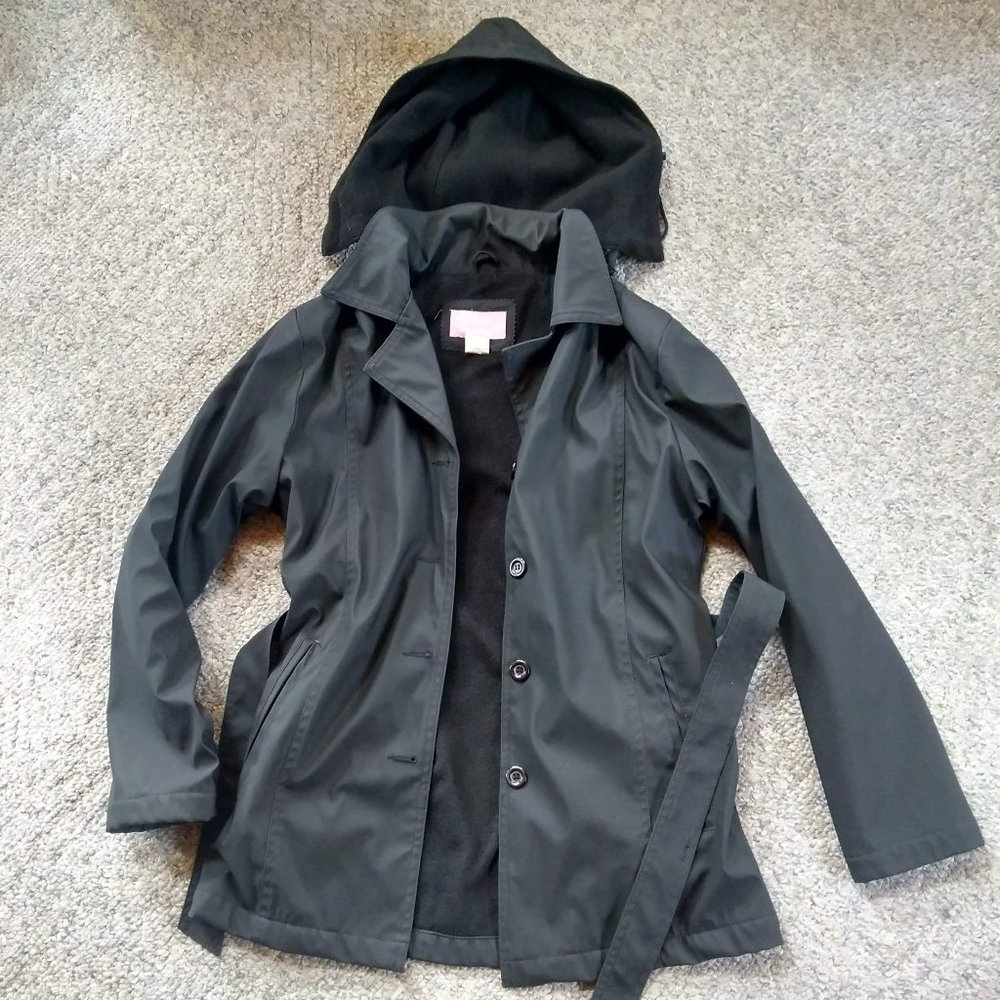 fleece-lined rain coat